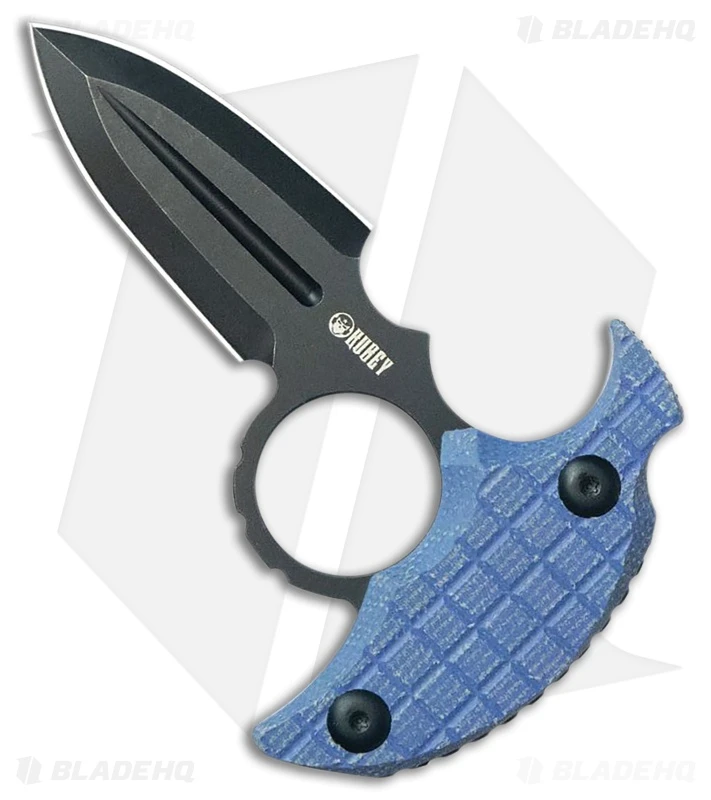 Kubey Knives Cavy Fixed Blade Push Dagger Knife Blue G-10 (2.25" Black SW) 1 Kubey Knives Cavy Fixed Blade Push Dagger Knife Blue G-10 (2.25" Black SW)