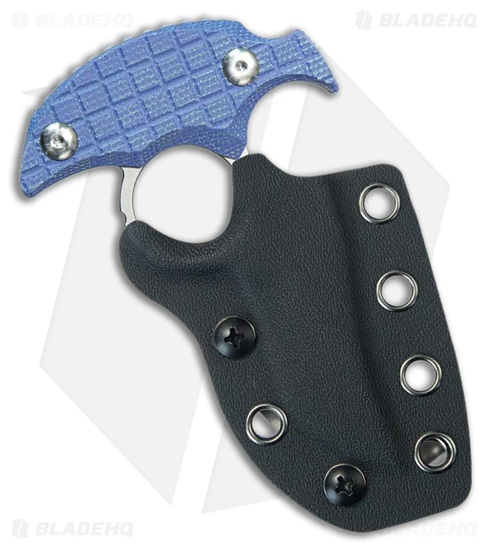 Kubey Knives Stheno Fixed Blade Push Dagger Knife Blue G-10 (3" Stonewash) 2 Kubey Knives Stheno Fixed Blade Push Dagger Knife Blue G-10 (3" Stonewash) - Image 2