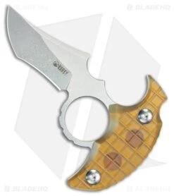 Kubey Knives Stheno Fixed Blade Push Dagger Knife Ultem (3" Stonewash)