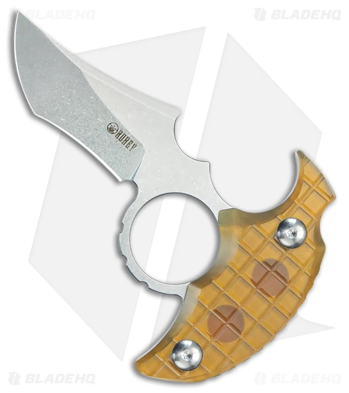 Kubey Knives Stheno Fixed Blade Push Dagger Knife Ultem (3" Stonewash) 1 Kubey Knives Stheno Fixed Blade Push Dagger Knife Ultem (3" Stonewash)