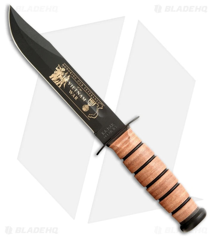 Ka-Bar Bowie US ARMY Vietnam War Commemorative Fixed Blade Knife (7" Black) 9139 1 Ka-Bar Bowie US ARMY Vietnam War Commemorative Fixed Blade Knife (7" Black) 9139