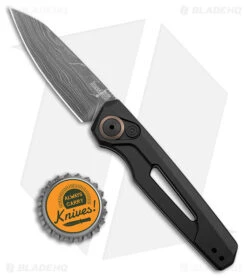 Kershaw Auto Launch 11 Black Aluminum Automatic Knife (2.75" Damascus) 7550DAM -Knife Craft Store Kershaw Auto Launch 11 Black Aluminum Damascus BHQ 175624 jr bottlecap large