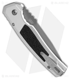 Kershaw Auto Launch 16 Button Lock Knife Raw Aluminum/Black Inserts (3.45" Gray) -Knife Craft Store Kershaw Auto Launch 16 Button Lock Raw BHQ 203214 hd side large