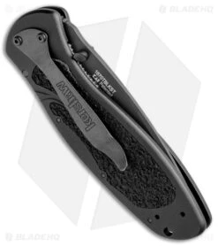 Kershaw Blur Tanto Assisted Opening Knife Black (3.375" Black Serr) 1670TBLKST -Knife Craft Store Kershaw Blur Tanto Black Serr 1670TBLKST BHQ 0036 jr side 2 large