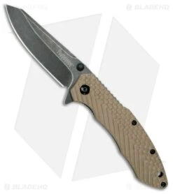 Kershaw Brookside Spring Assisted Liner Lock Knife Tan GFN (3.25" Black SW)