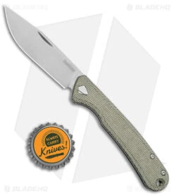 Kershaw Federalist Folding Knife Green Micarta (3.25" Stonewash) 4320 -Knife Craft Store Kershaw Federalist Folding Green Micarta SW BHQ 139782 jr bottlecap large