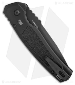Kershaw Launch 16 Tactical Automatic Knife Black (3.5" Black Serr M4) 7105 5 Kershaw Launch 16 Tactical Automatic Knife Black (3.5" Black Serr M4) 7105 -Knife Craft Store Kershaw Launch 16 Automatic Knife Black Aluminum CPM M4 Black Serr 7105 BHQ 183860 side kc large