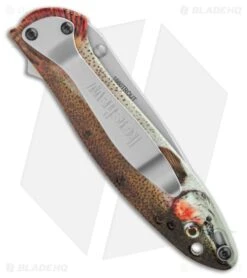 Kershaw Leek Assisted Opening Knife Rainbow Trout (3" Bead Blast) 1660TROUT -Knife Craft Store Kershaw Leek Assisted Opening Knife Trout Bead Blast BHQ 209735 kr side large