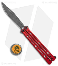 Kershaw Lucha Balisong Butterfly Knife Red (4.5" Blackwash) 5150RDBW -Knife Craft Store Kershaw Lucha Balisong Butterfly Red Blackwash 5150RDBW BHQ 117070 jr bottlecap large