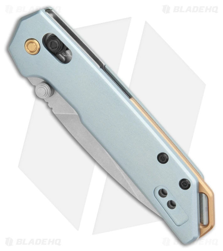 Kershaw Mini Iridium DuraLock Knife Ice Blue Anodized Aluminum (3" Stonewash) 2 Kershaw Mini Iridium DuraLock Knife Ice Blue Anodized Aluminum (3" Stonewash) - Image 2