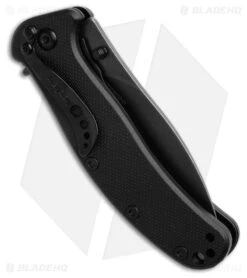 Kershaw Zing Assisted Opening Liner Lock Knife Black G-10 (3" Black SW) -Knife Craft Store Kershaw Zing Black G10 AO BHQ 196936 td side large