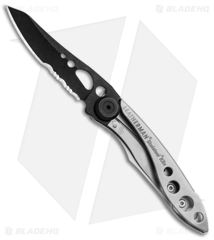Leatherman Skeletool KBX Black & Silver Liner Lock Knife (2.6" Black Serr)832617 1 Leatherman Skeletool KBX Black & Silver Liner Lock Knife (2.6" Black Serr)832617
