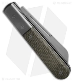 LionSteel DOM Wharncliffe Slip Joint Knife Green Micarta (3" Satin M390) -Knife Craft Store LionSteel Dom Barlow Slip Joint Knife Green Canvas Micarta BHQ 193490 td side large