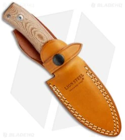 LionSteel M4 Fixed Blade Knife Natural Micarta (3.75" Satin M390) -Knife Craft Store LionSteel M4 Natural Micarta Satin BHQ 103237 jr sheath large