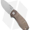 LionSteel Nano Frame Lock Knife Natural Canvas Micarta (2.75" Satin MagnaCut)
