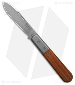 LionSteel Roundhead Spear Point Slip Joint Knife Brown Santos Wood (3" Satin)