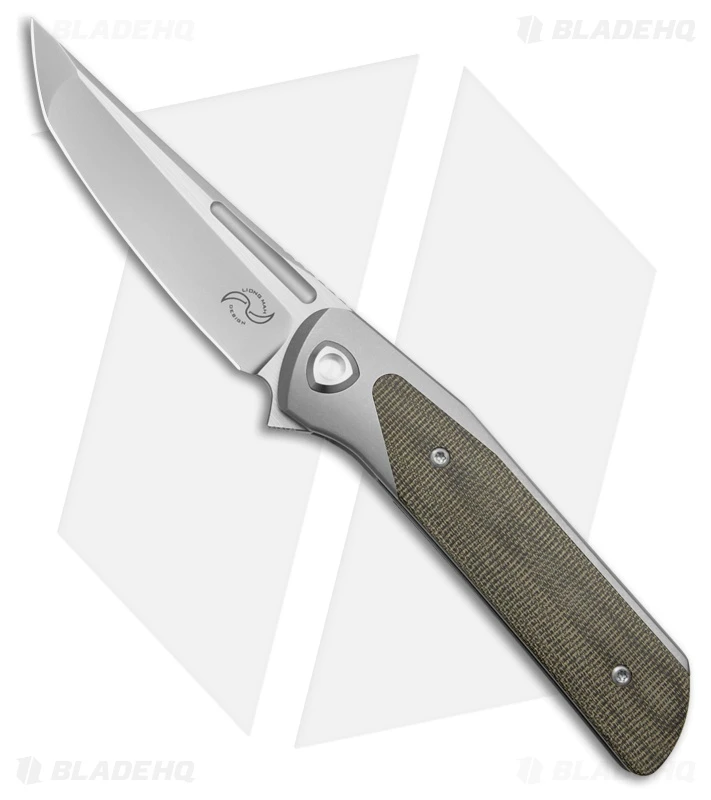 Liong Mah Design Warrior 3 Frame Lock Knife Green Micarta (3.5" Satin) 1 Liong Mah Design Warrior 3 Frame Lock Knife Green Micarta (3.5" Satin)