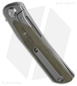 Liong Mah Design Warrior 3 Frame Lock Knife Green Micarta (3.5" Satin) 5 Liong Mah Design Warrior 3 Frame Lock Knife Green Micarta (3.5" Satin) -Knife Craft Store Liong Mah Design Warrior 3 Frame Lock Knife Green Micarta 3in Satin BHQ 222763 td side large