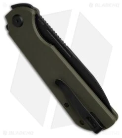 Liong Mah Design Binary Liner Lock Knife Green G-10 (3.75" Black SW) 5 Liong Mah Design Binary Liner Lock Knife Green G-10 (3.75" Black SW) -Knife Craft Store Liong Mah Designs Binary Flipper Knife Green G 10 3in Black BHQ 215783 td side large