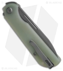 Liong Mah Design Binary Liner Lock Knife Jade G-10 (3.75" Stonewash) -Knife Craft Store Liong Mah Designs Binary Flipper Knife Jade G 10 3in SW BHQ 215773 td side large