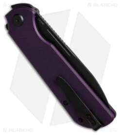 Liong Mah Design Binary Liner Lock Knife Purple G-10 (3.75" Black SW) -Knife Craft Store Liong Mah Designs Binary Flipper Knife Purple G 10 3in Black BHQ 215774 td side large