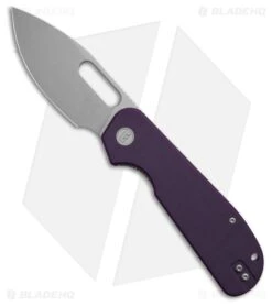 Liong Mah Design EFD Liner Lock Knife Purple G-10 (3.5" Stonewash)