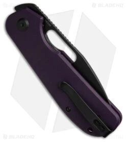 Liong Mah Design EFD Liner Lock Knife Purple G-10 (3.5" Black SW) -Knife Craft Store Liong Mah Designs EFD Liner Lock Knife Purple G 10 3in Blackwash BHQ 215748 td side large