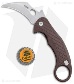 LionSteel Emerson L.E.One Karambit Folding Knife Brown Al (3.25" SW MagnaCut) -Knife Craft Store Lionsteel Emerson Leone Integral Folding Karambit FL Brown SW BHQ 146944 jr bottlecap large