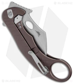 LionSteel Emerson L.E.One Karambit Folding Knife Brown Al (3.25" SW MagnaCut) -Knife Craft Store Lionsteel Emerson Leone Integral Folding Karambit FL Brown SW BHQ 146944 jr side large