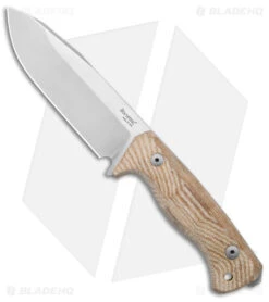 LionSteel T6 Hunting Fixed Blade Knife Natural Micarta (6" Satin)