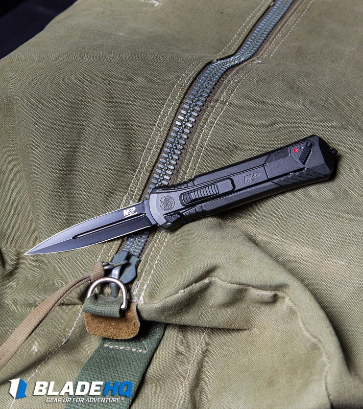 S&W M&P OTF Assist Finger Actuator Tanto Knife (3.2" Black Serr) 8 S&W M&P OTF Assist Finger Actuator Tanto Knife (3.2" Black Serr) - Image 8