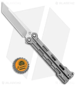 Mantis Flux Tanto Balisong Butterfly Knife Bead Blasted Titanium (4.5" Satin) 7 Mantis Flux Tanto Balisong Butterfly Knife Bead Blasted Titanium (4.5" Satin) -Knife Craft Store Mantis Bali Song Flux Gray Satin Tanto BHQ 144832 jr bottlecap large