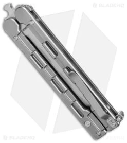 Mantis Flux Tanto Balisong Butterfly Knife Bead Blasted Titanium (4.5" Satin) 6 Mantis Flux Tanto Balisong Butterfly Knife Bead Blasted Titanium (4.5" Satin) -Knife Craft Store Mantis Bali Song Flux Gray Satin Tanto BHQ 144832 jr side large