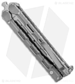Mantis Mothra Dagger Balisong Butterfly Knife Titanium (4.5" Satin) -Knife Craft Store Mantis Bali Song Monthra Dark Gray Dagger Satin BHQ 147753 jr side large