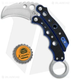 Mantis Vuja De Balisong Karambit Crossover Knife Black/Blue G-10 (2" Satin) -Knife Craft Store Mantis Vuja De Balisong Karambit Crossover Black Blue G 10 Satin MANMK4B BHQ 56610 jr bottlecap large