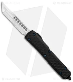 Marfione Custom Ultratech Hellhound Tanto OTF Knife Carbon Fiber (3.4" Two-Tone)