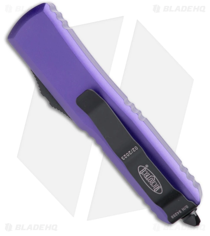 Microtech UTX-85 D/E OTF Automatic Knife Purple Aluminum (3.1" Black) 3 Microtech UTX-85 D/E OTF Automatic Knife Purple Aluminum (3.1" Black) - Image 3