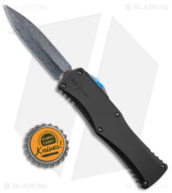 Marfione Custom Hera D/E OTF Auto Knife Black (3" Reptilian Pattern Dam) -Knife Craft Store Microtech Marfione Custom Hera DE OTF Auto Black Reptilian Pattern Damascus BHQ 146641 jr bottlecap large