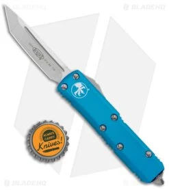 Microtech UTX-85 T/E OTF Automatic Knife Turquoise (3.125" Stonewash) 233-10TQ -Knife Craft Store Microtech UTX 85 TE OTF Auto Turquoise SW 233 10TQ BHQ 95392 jr bottlecap large