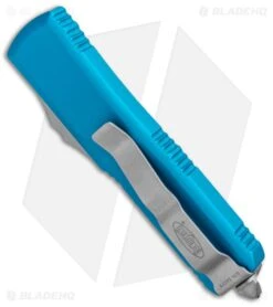 Microtech UTX-85 T/E OTF Automatic Knife Turquoise (3.125" Stonewash) 233-10TQ -Knife Craft Store Microtech UTX 85 TE OTF Auto Turquoise SW 233 10TQ BHQ 95392 jr side large