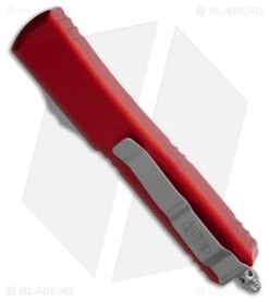 Microtech Ultratech T/E OTF Automatic Knife Red (3.4" SW Serr) 123-11RD -Knife Craft Store Microtech Ultratech TE OTF Automatic Knife Red 3in SW Serr BHQ 27181 td side large