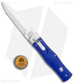 Mikov 241 Predator Leverlock Automatic Knife Blue W/Pocket Clip (3.75" Polish) -Knife Craft Store Mikov 241 Predator LL Auto Blue Pocket Clip Polish BHQ 117572 jr bottlecap large