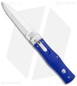 Mikov 241 Predator Leverlock Automatic Knife Blue W/Pocket Clip (3.75" Polish)