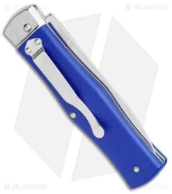 Mikov 241 Predator Leverlock Automatic Knife Blue W/Pocket Clip (3.75" Polish) -Knife Craft Store Mikov 241 Predator LL Auto Blue Pocket Clip Polish BHQ 117572 jr side large