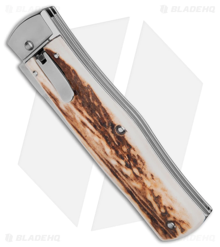 Mikov 241 Predator Lever Lock Automatic Knife W/ Saw Stag Horn (3.75" Polish) 2 Mikov 241 Predator Lever Lock Automatic Knife W/ Saw Stag Horn (3.75" Polish) - Image 2