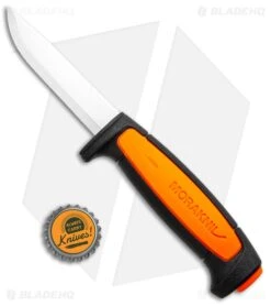 Morakniv Basic 546 Fixed Blade Knife Black/Orange (3.5" Satin) -Knife Craft Store Morakniv Basic 511 Fixed Black Orange Satin BHQ 85392 jr bottlecap large
