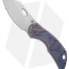 Olamic Cutlery Busker Largo Knife Hand Carved Blue Titanium (2.5" Satin)