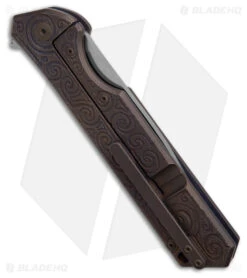 Olamic Cutlery Rainmaker Knife Hand Carved Mask Titanium(4.25" Satin) -Knife Craft Store Olamic Cutlery Rainmaker Knife Hand Carved Mask Titanium 4in Satin BHQ 180411 td side large