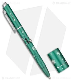 Olight O'Pen Glow Flashlight W/ Green LaserPen Snowflake Green (120 Lumens) -Knife Craft Store Olight Open Glow Flashlight with Green laser Pen Snowflake Green BHQ 193570 td side large
