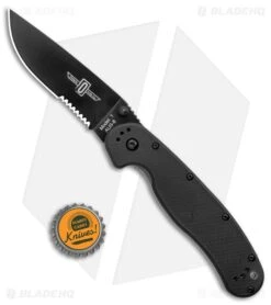 Ontario RAT Model 1 Liner Lock Knife Black (3.625" Black Serr) 8847BS 7 Ontario RAT Model 1 Liner Lock Knife Black (3.625" Black Serr) 8847BS -Knife Craft Store Ontario RAT Model 1 LL Black black Serr 8847BS BHQ 5273 jr bottlecap large